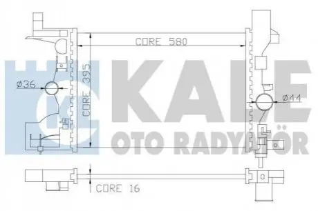 KALE OPEL радіатор охолодження Astra J,Zafira Tourer,Chevrolet Cruze 1.4/1.8 Kale Oto radyator 349200