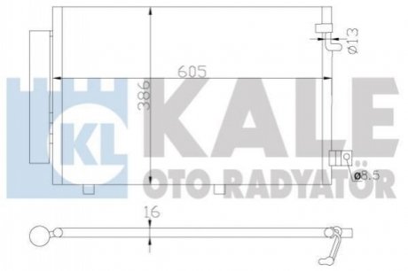 KALE FORD Радіатор кондиціонера (конденсатор) з осушувачем Fiesta VI 08- Kale Oto radyator 342860