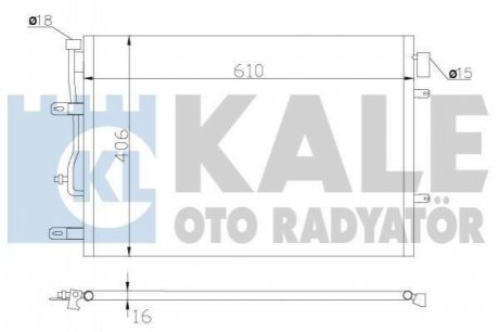 KALE VW Радіатор кондиціонера (конденсатор) Audi A4/6 1.6/3.0 00- Kale Oto radyator 342410 (фото 1)