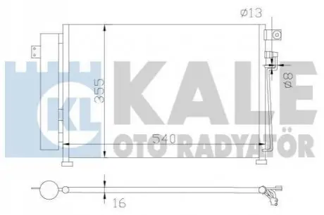 KALE KIA Радіатор кондиціонера (конденсатор) Rio II 1.5CRDi 05- Kale Oto radyator 343125