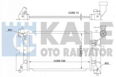 KALE TOYOTA радіатор охолодження Corolla 1.4/1.6 01- Kale Oto radyator 366200 (фото 1)