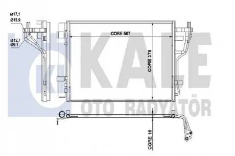 KALE KIA радіатор кондиціонера Cerato II 1.6/2.0 09- Kale Oto radyator 342535