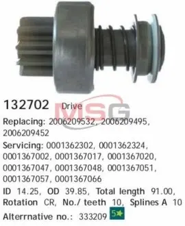 Фото 1 - hc- бендикс стартера CARGO 132702 HC- Бендикс стартера CARGO 132702 (фото 1)