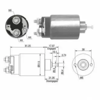 MEATDORIA FORD Магнітний перемикач стартера COUGAR 2.5 V6 24V 00-01, FOCUS I 1.8 TDCi 01-04, MAZDA TRIBUTE 2.0 4WD 00-08, JAGUAR X-TYPE I 2.2 D 05-09 MEAT & DORIA MEAT&DORIA 46082