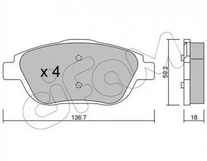 CITROEN гальмівні колодки передн.C3 Picasso,DS3 1.4/1.6 09- CIFAM 822-852-0