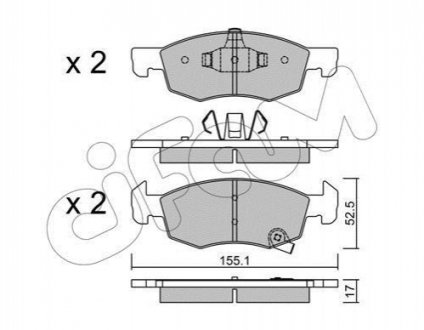OPEL Колодки гальмівні передні Corsa E 1,0-1,6 14- CIFAM 822-1034-0 (фото 1)