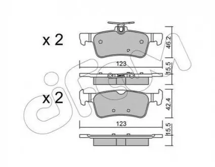PEUGEOT Колодки гальмівні задні 308 13- CIFAM 822-1042-0