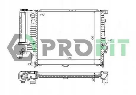 Радіатор охолоджування PROFIT PR 0060A2 (фото 1)