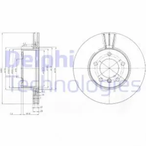 Гальмiвнi диски фарбованi Delphi BG3998C