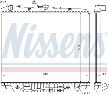 OPEL Радіатор охолодження двиг. MONTEREY A 3.1, 3.2 91-, ISUZU NISSENS 60852 (фото 1)