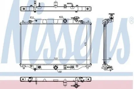 Радіатор охолодження двигуна NISSENS 68533
