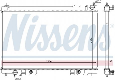 NISSAN Радіатор охолодження двиг. FX45 4.5 03- NISSENS 68118