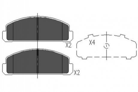 Гальмівні колодки дискові mazda 323/323 estate/wagon Parts KAVO KBP4515 (фото 1)