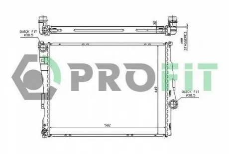 Радіатор охолоджування PROFIT PR 0054A3 (фото 1)