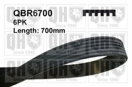 Ремiнь клиновий 6PK#700 QH QUINTON HAZELL QBR6700