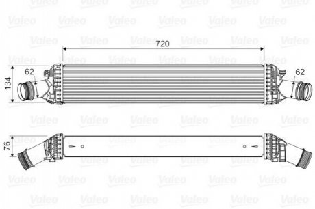 Радіатор інтеркулера Audi A4/A5/A6 2.0TFSI/2.7/3.0TDI 07-18 Valeo 818654 (фото 1)