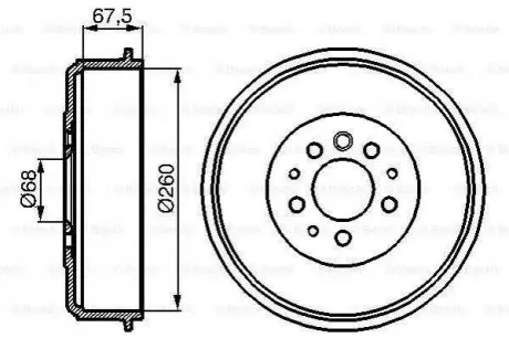 VW Гальмівний барабан задн. T4 BOSCH 0986477046