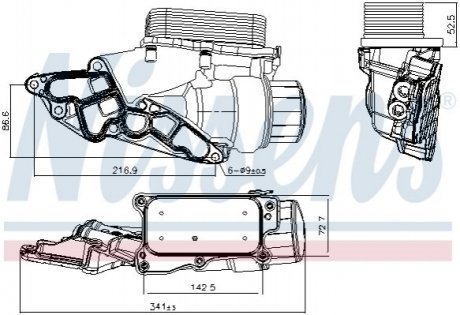 Радіатор масляний MERCEDES SPRINTER W 906 (06-) 524 NISSENS 90933