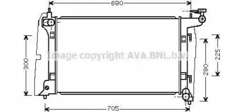 AVA AVA Радіатор охолодження TOYOTA AVENSIS (2003) AVENSIS 1.8 VVTI AVA COOLING TO2323 (фото 1)