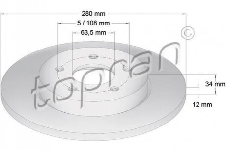 Гальмiвнi диски TOPRAN / HANS PRIES 301957 (фото 1)