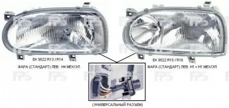 Фара передня DEPO FP 9522 R15-E