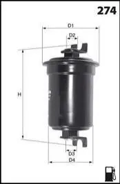 Фільтр палива (аналогWF8093/KL126) MECAFILTER ELE3590