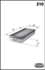 Фільтр повітря (аналогWA6166/LX54) MECAFILTER ELP3193