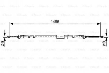 RENAULT Трос гальм. (лів.) CLIO IV 12- BOSCH 1987482637 (фото 1)