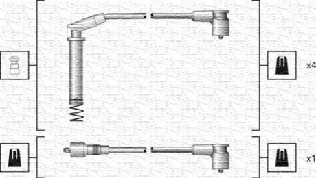 Комплект високовольтних проводів OPEL ASTRA F,CORSA A,KADETT E [941318111154] MAGNETI MARELLI MSK1154 (фото 1)