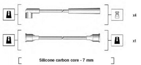 Високовольтні дроти FORD ESCORT 1,3/1,4/1,6 -86 MAGNETI MARELLI MSK765 (фото 1)