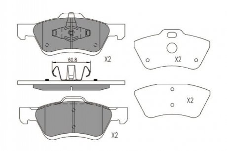 PARTS MAZDA Гальмівні колодки передн. TRIBUTE 04-, FORD MAVERICK 01- PARTS KAVO KBP-4564 (фото 1)