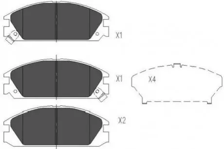 PARTS MITSUBISHI Гальмівні колодки передн.L200,L300,Pajero I,II PARTS KAVO KBP-2020