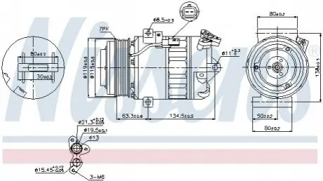 Компресор NS NV 400(10-)2.3 CDTI(+)[OE 8200454172] NISSENS 89313 (фото 1)