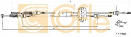 К-кт тросів переключення КПП Renault Trafic 01> 326/1025+1263/995 КПП PK6 COFLE 15.2883