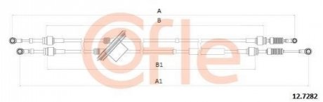 Трос КПП (к-кт) 1.2, 1.3 MJTD, 1.9 D, 1.9 JTD Doblo/Fiat COFLE 12.7282