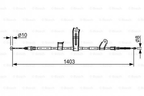 CHEVROLET Трос гальм. задн. лів. SPARK 1.0, 1.2 10- BOSCH 1987482522 (фото 1)