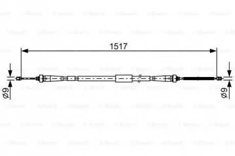 RENAULT Трос ручного гальма лів. CAPTUR I 13- BOSCH 1987482639