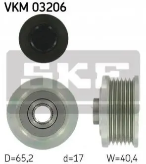 FIAT шків генератора Doblo 1.9JTD,Punto,Astra,Vectra 1.9 CDTI SKF VKM 03206 (фото 1)