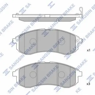 SANGSIN Комплект гальмівних колодок з 4 шт. дисків Hi-Q (SANGSIN) SP1602
