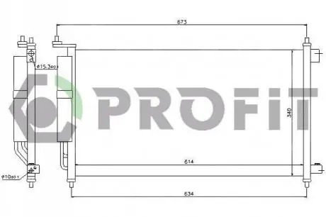 Конденсер кондиціонера PROFIT PR 1622C1