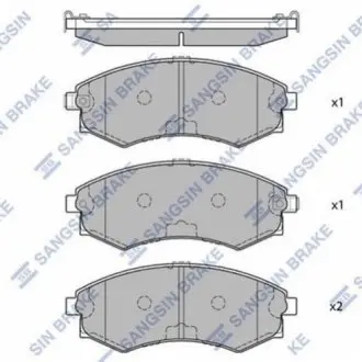 SANGSIN Комплект гальмівних колодок з 4 шт. дисків Hi-Q (SANGSIN) SP1054-F