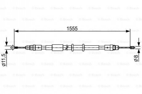 RENAULT Трос ручного гальма задн. прав./лів. Master 2.3 10- BOSCH 1987482552