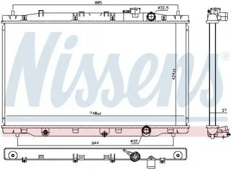 Радіатор HONDA CR-V (RM) (12-) 1.6 i-DTEC NISSENS 606443