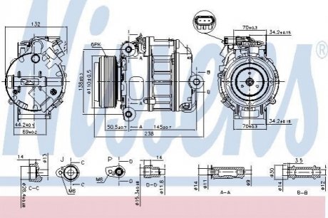 Компресор BMW X5 E70 (07-) X5 30si NISSENS 890037