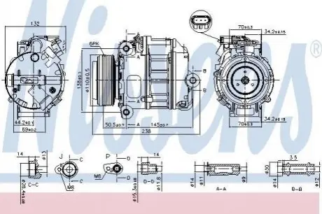 Компресор BMW X5 E70 (07-) X5 30si NISSENS 890037