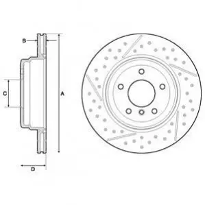 BMW Гальмівний диск задн. 1 (E81), 1 (E87), 3 (E90), 3 Touring (E91), 3 (E92) Delphi BG4714C