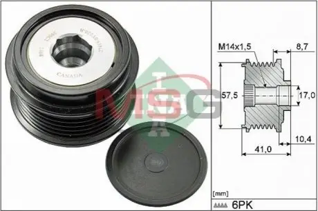 Шків генератора DAIHATSU CHARADE VIII FORD GALAXY III, MONDEO V, S-MAX FORD USA MUSTANG TOYOTA AURIS, COROLLA, URBAN CRUISER, YARIS 1.3-3.7 11.08- INA 535028210