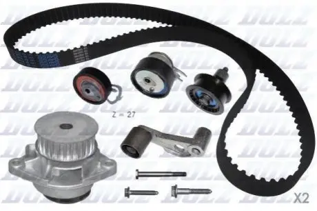 Комплект ремня ГРМ с помпой DOLZ KD035