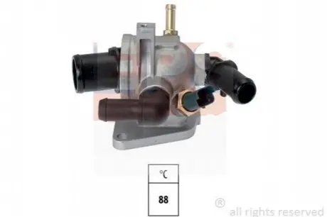 FIAT термостат (Made in Italy!) з прокладкою і сенсором 88°C Doblo 1.3d 05-, Florino 1.3d 08-, Idea 1.3d, Opel Astra 1.3CDI EPS 1.880.673