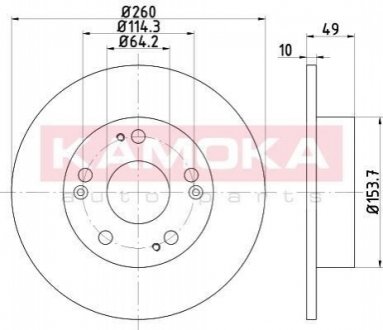 Гальмiвнi диски HONDA ACCORD 03- KAMOKA 103163 (фото 1)